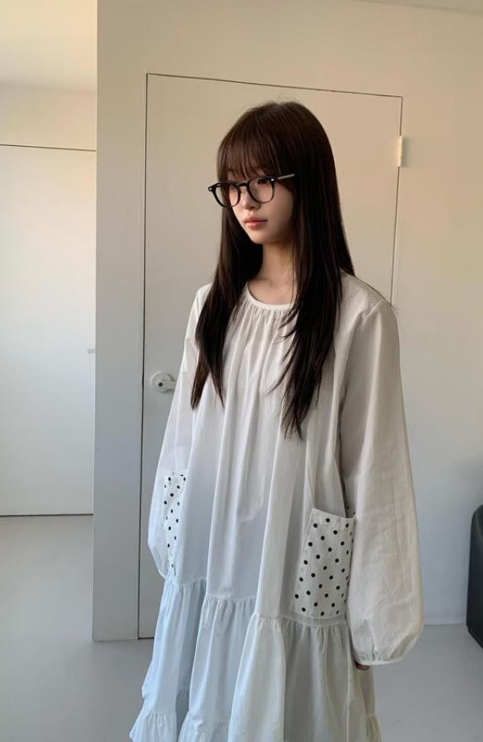 위시 도트포켓 프릴 원피스 상품이미지2