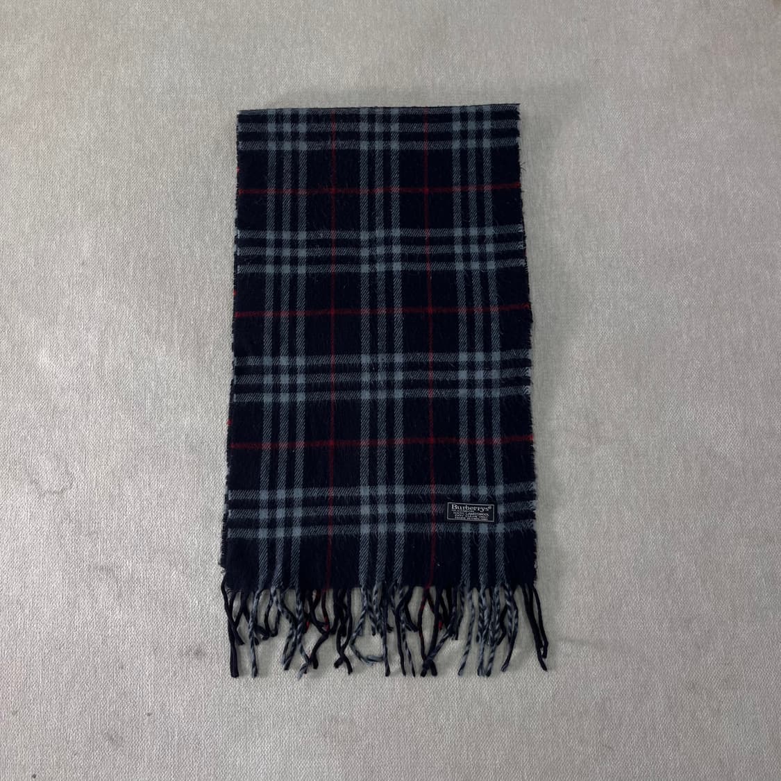 버버리 노바체크 램스울 네이비 머플러  상품이미지2