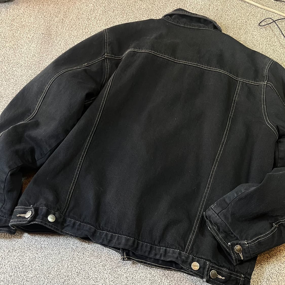 Vintage Camargue 스티치 블랙 데님 자켓 상품이미지3