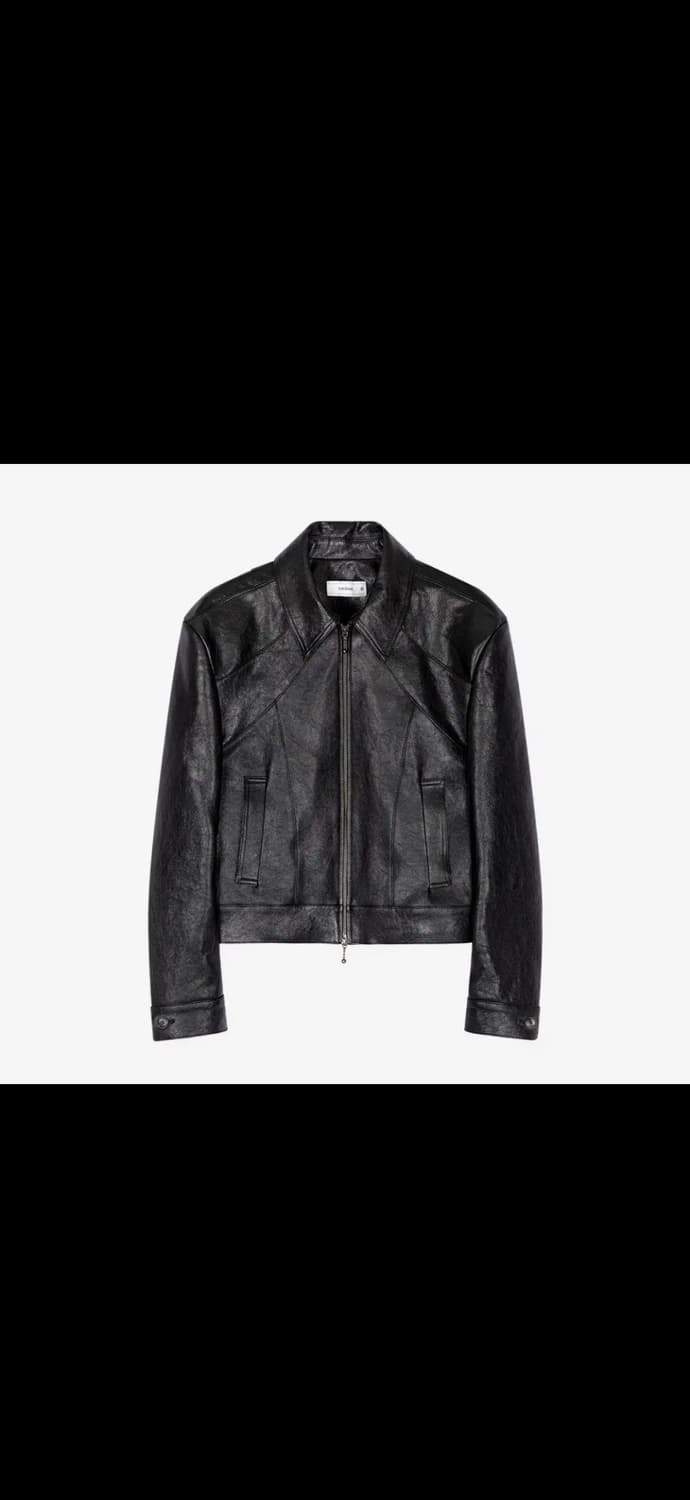 [2] 웨이비니스 25fw 프레임 크롭 레더 자켓 상품이미지1