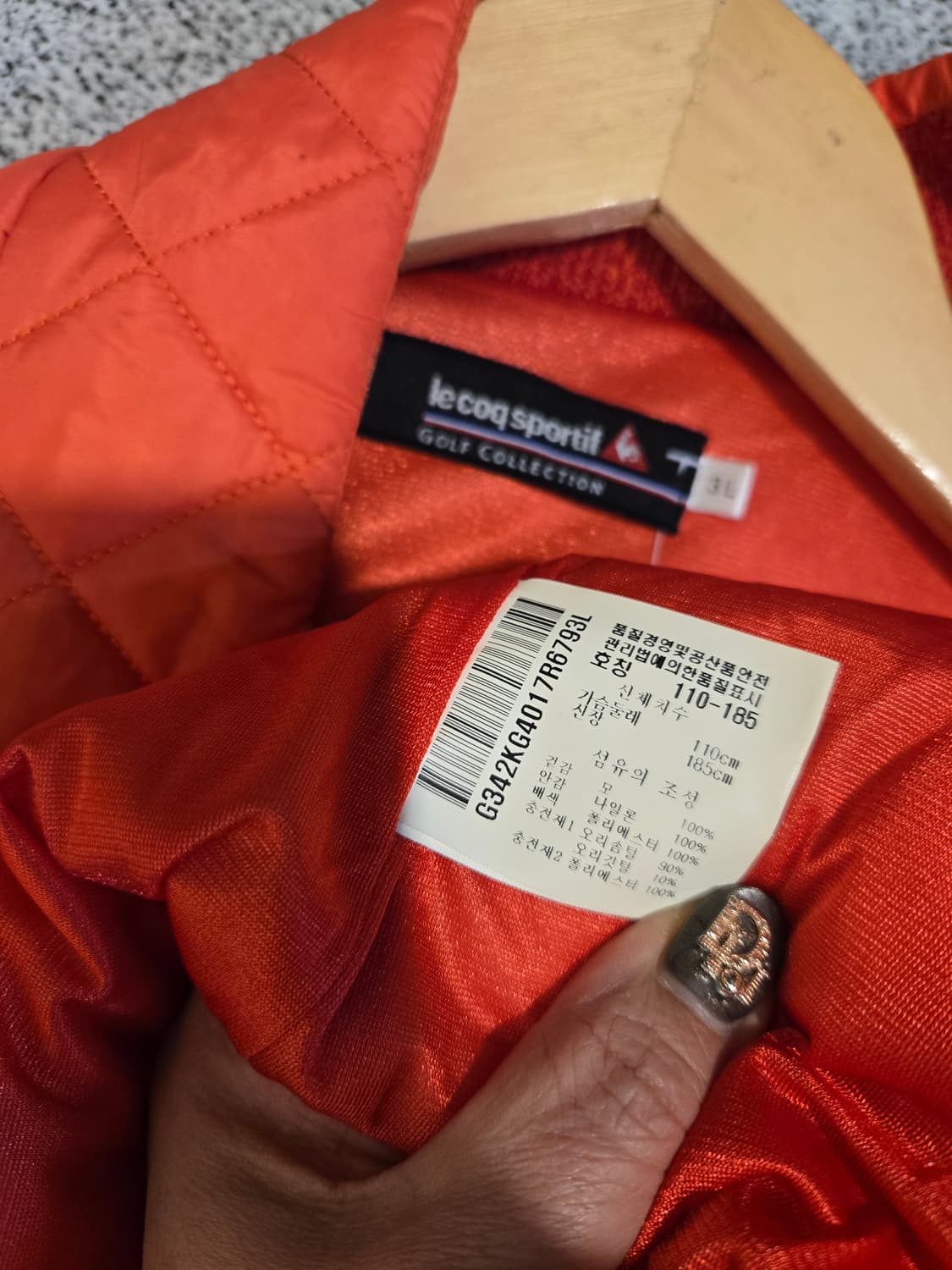 르꼬끄 남성 오리털 니트패딩 점퍼 골프패딩 105 상품이미지6