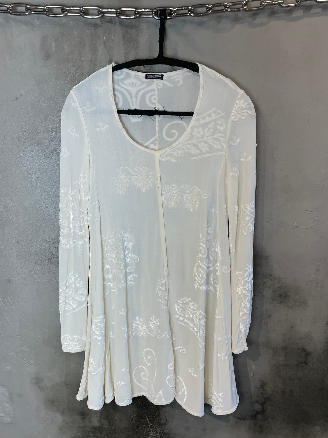 90s 조르지오 아르마니 벨벳 시어 탑 상품이미지1