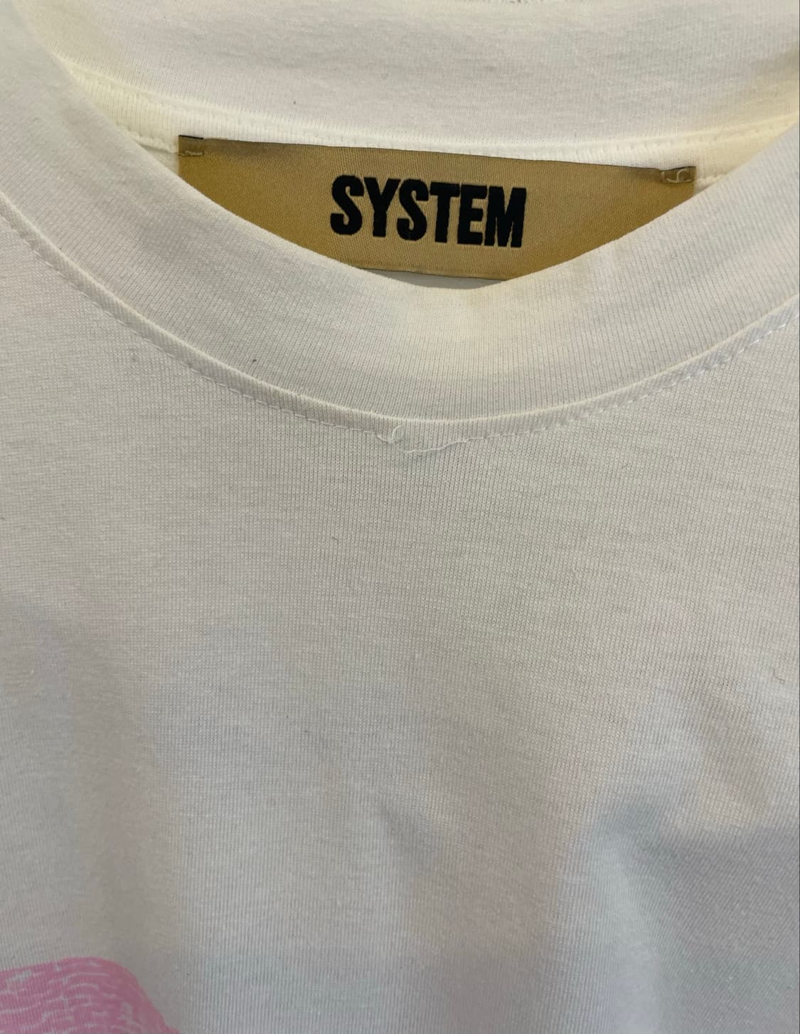 한섬 SYSTEM 시스템 핑크로고 반팔티셔츠 면티 상품이미지2