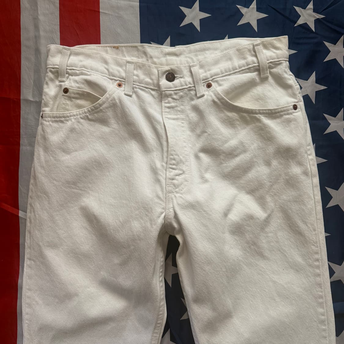 [34] Levi's 리바이스 90s 오렌지탭 화이트 데님 팬츠 -1 상품이미지2