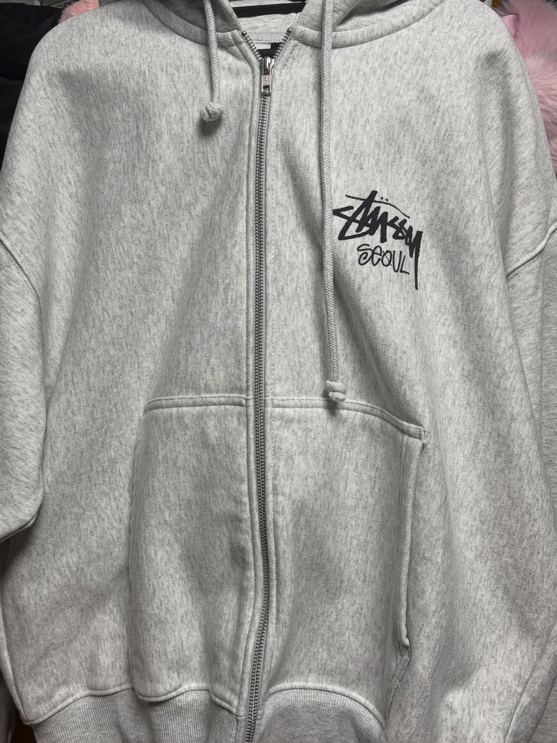 스투시 서울 후드집업 애쉬헤더 xl 상품이미지1