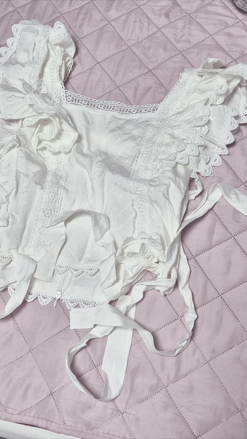 일브 일본 빈티지 stc 화이트 달천 엔젤 레이스 블라우스 상품이미지2