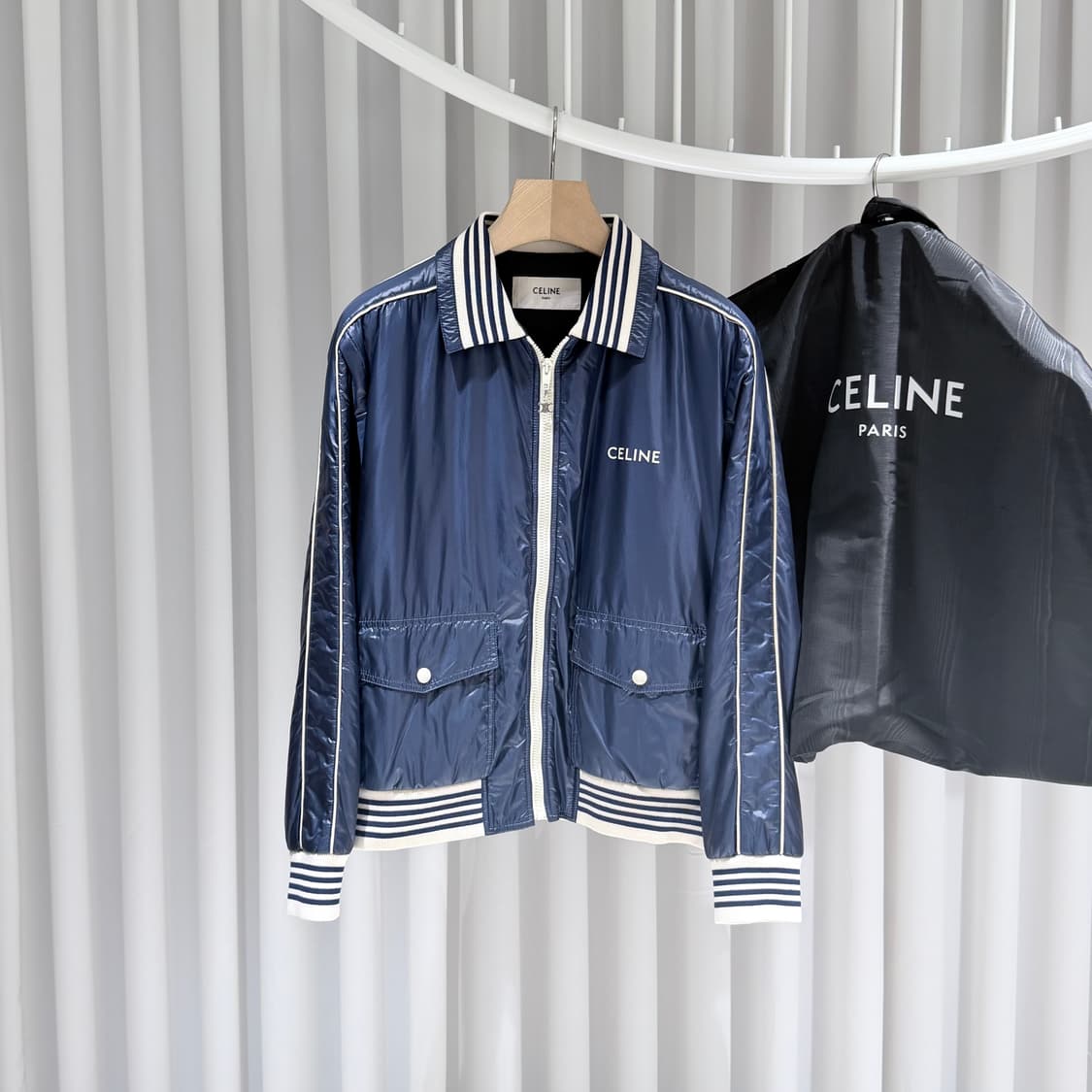 (A+/48) / 셀린느 라이트웨이트 나일론 봄버 블루종 자켓 상품이미지1