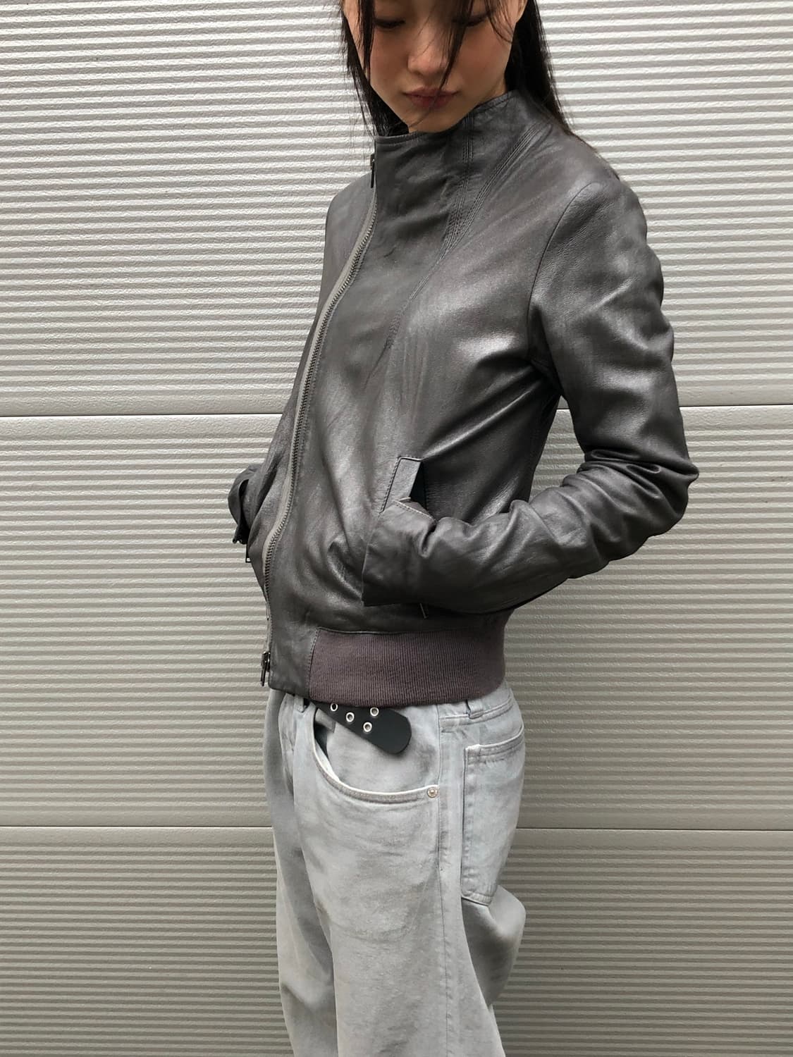 s.w.o.r.d 램스킨 사선 자켓 상품이미지2