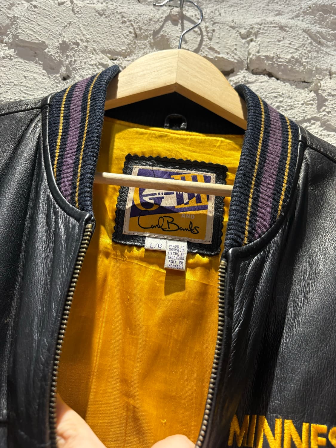 G-III NFL 미네소타 바이킹스 가죽 바시티 자켓 상품이미지7