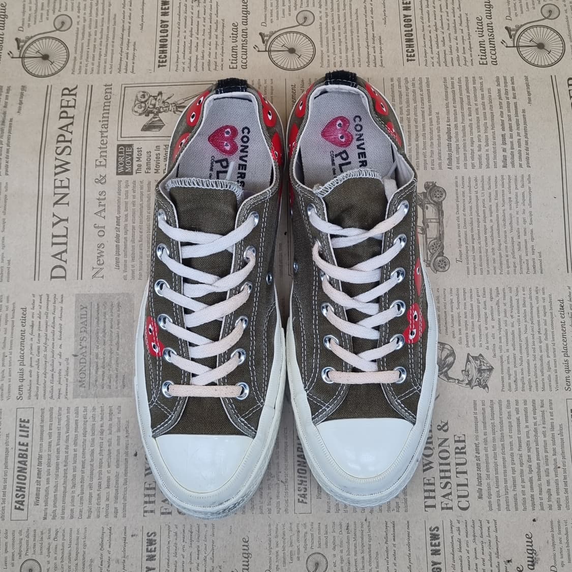 컨버스 x 꼼데가르송 카키 남성 스니커즈 265 상품이미지2