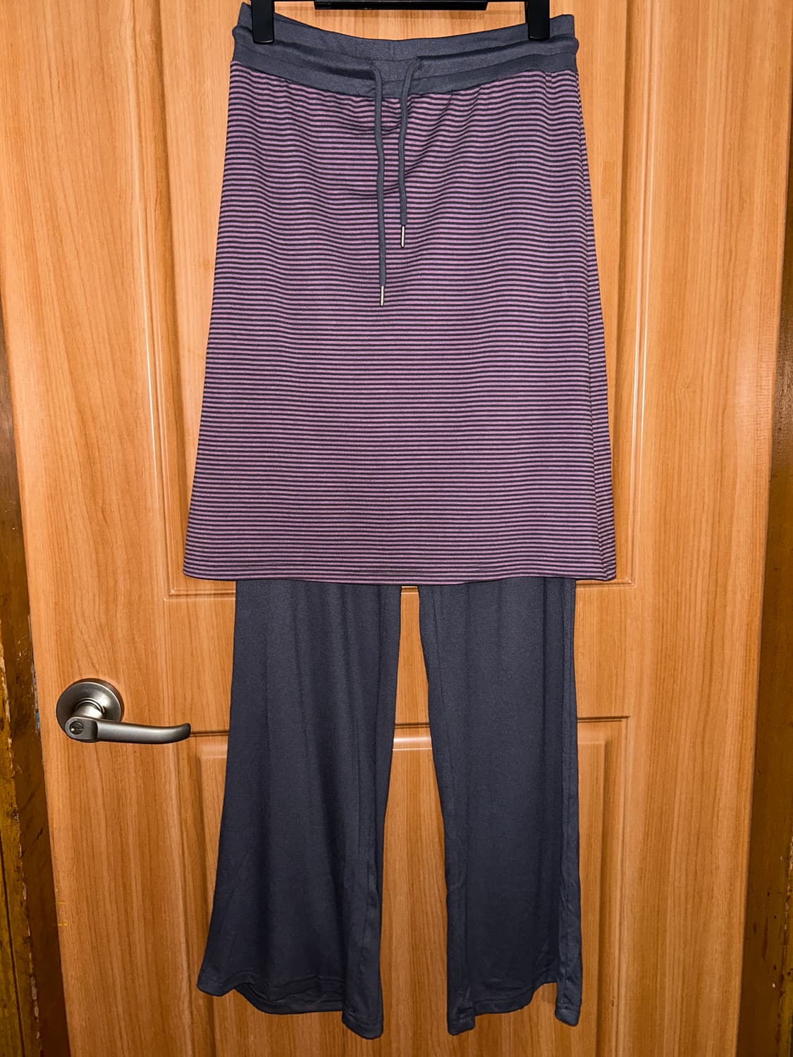 아메스 월드와이드 스트라이프 레이어드 스커트 팬츠 퍼플 상품이미지4