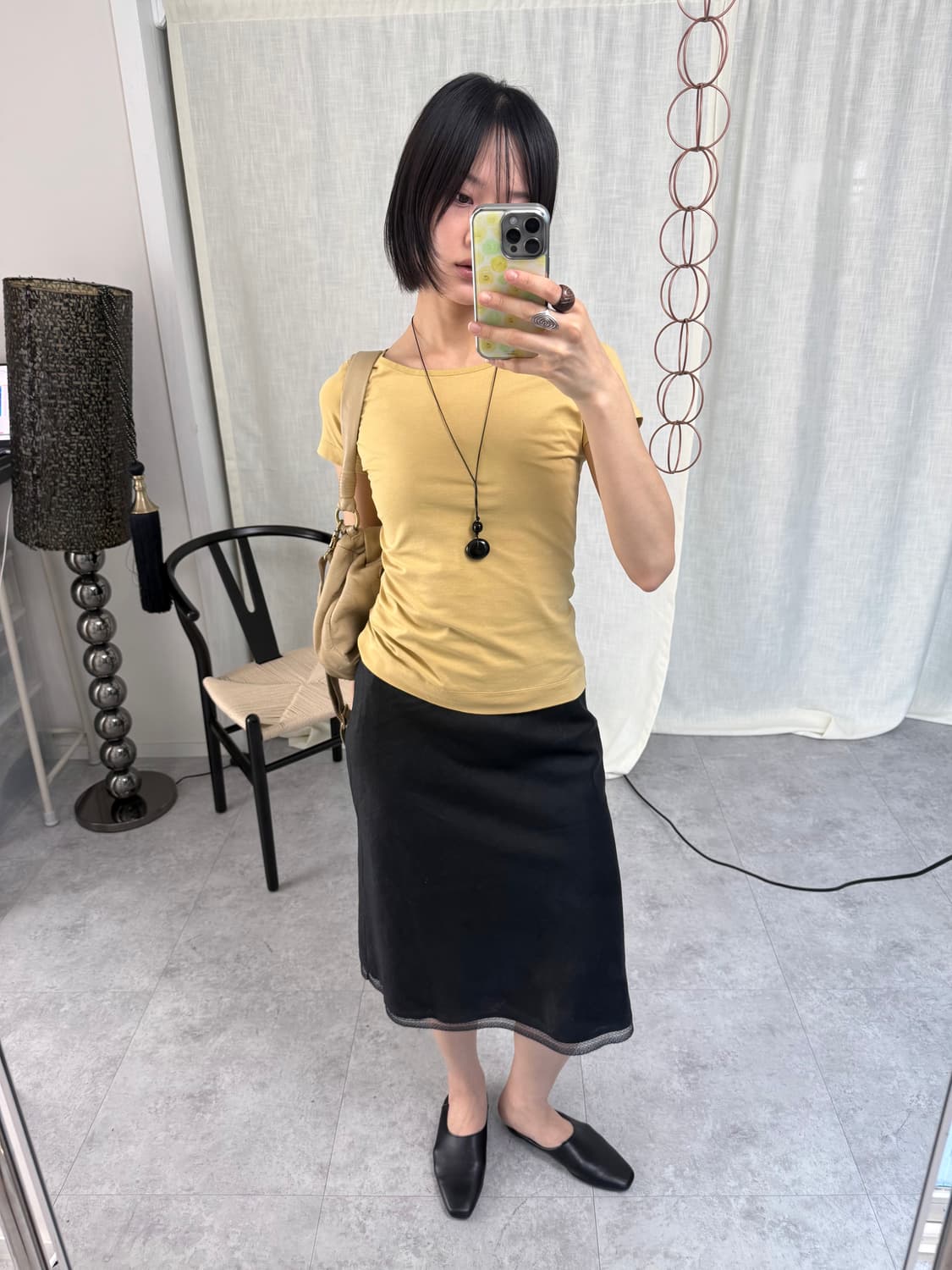 Ballsey 퓨어 린넨 미디스커트 상품이미지4