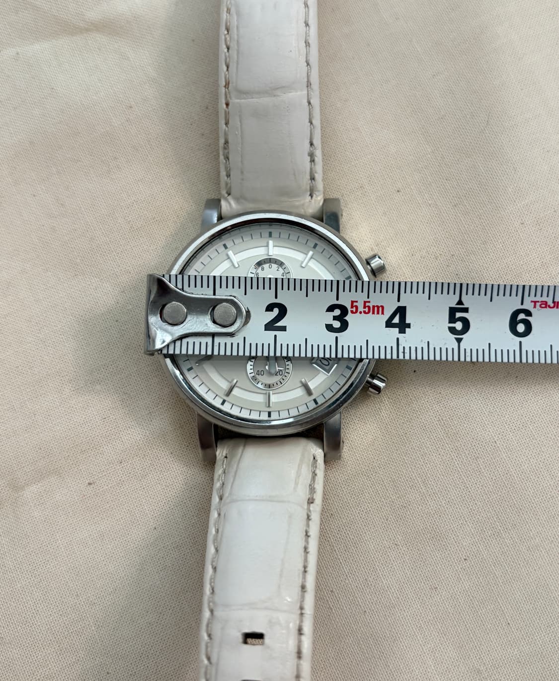 FOSSIL 화이트 레더 여성 크로노그래프 시계 (ES-2202) 상품이미지6