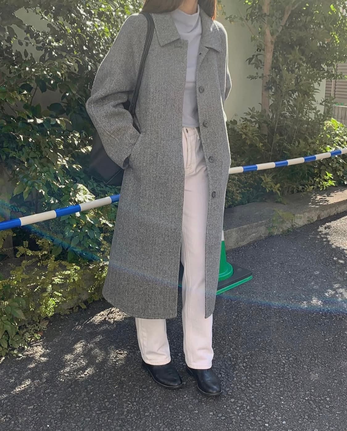 [새상품] 가내스라 슈얼 롱 핸드메이드 코트 차콜 1사이즈 상품이미지3