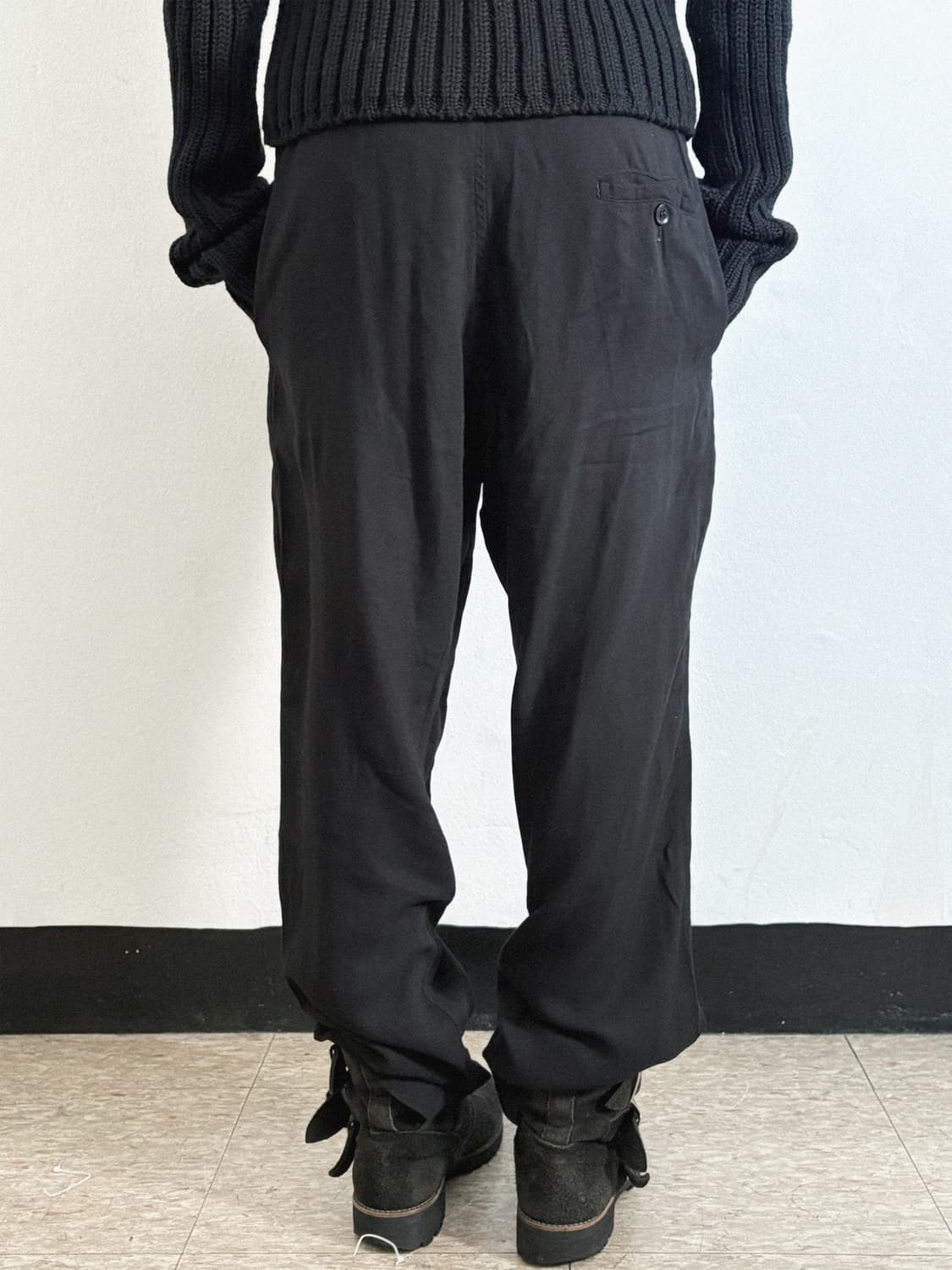 요지야마모토 와이즈 레이온 드레이프 와이드 트라우져 상품이미지2