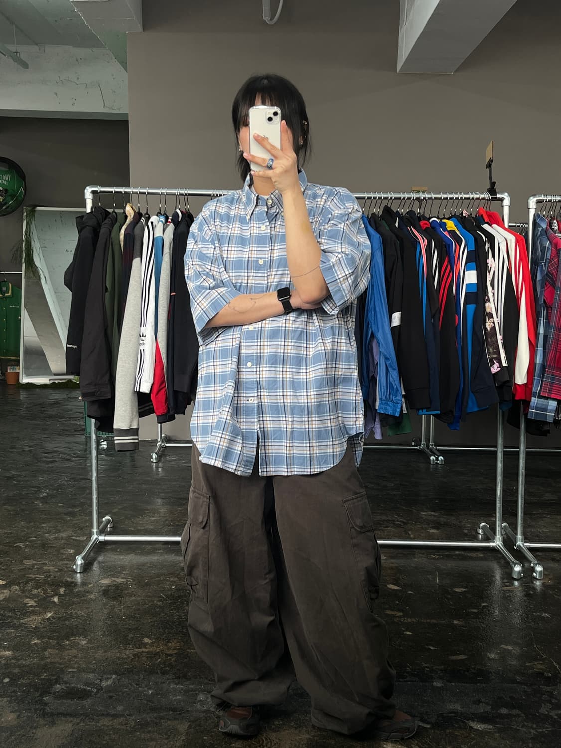 노티카 체크 반팔 셔츠 상품이미지6