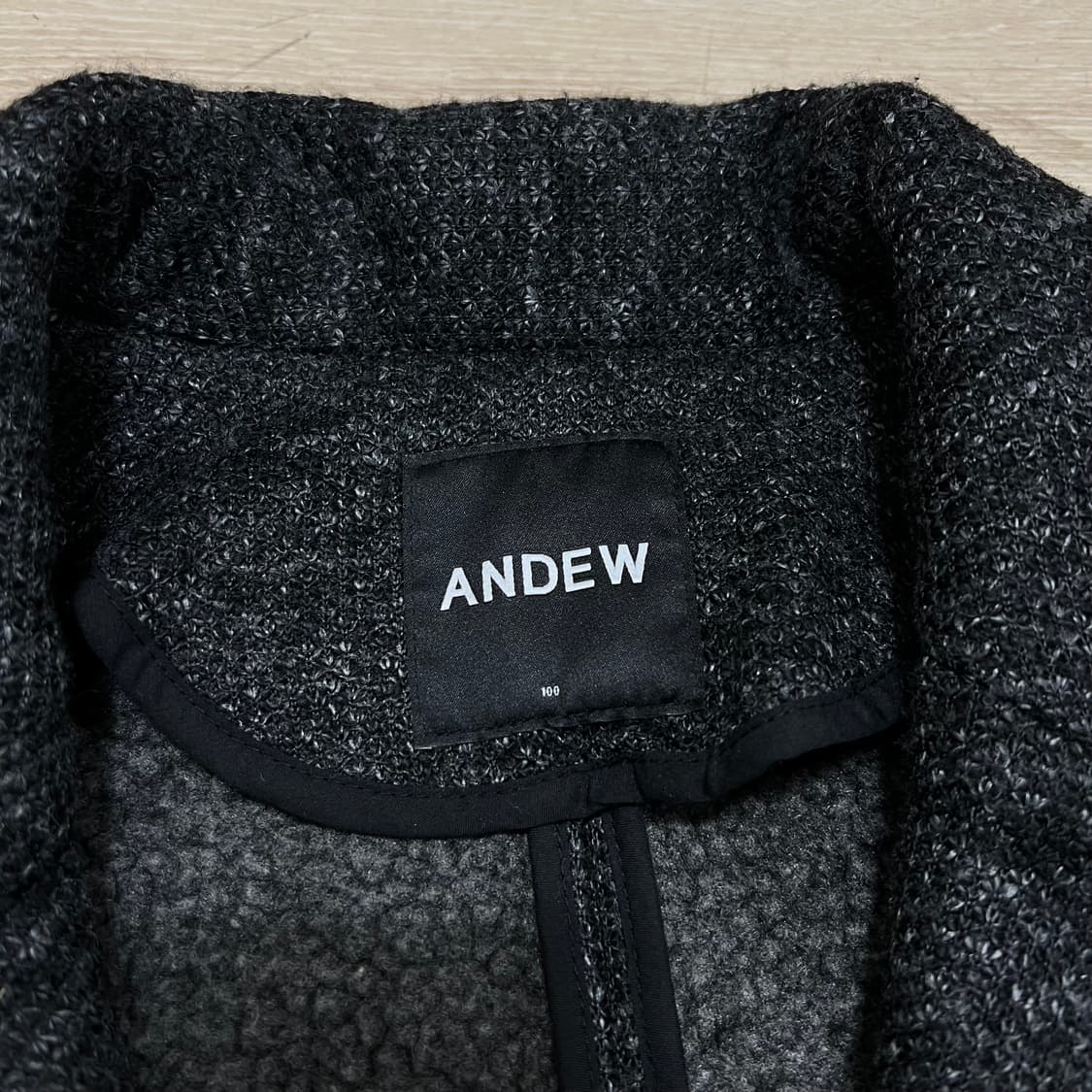 앤듀 클래식 헤링본 싱글 브레스티드 코트 [블랙] L/100 상품이미지4