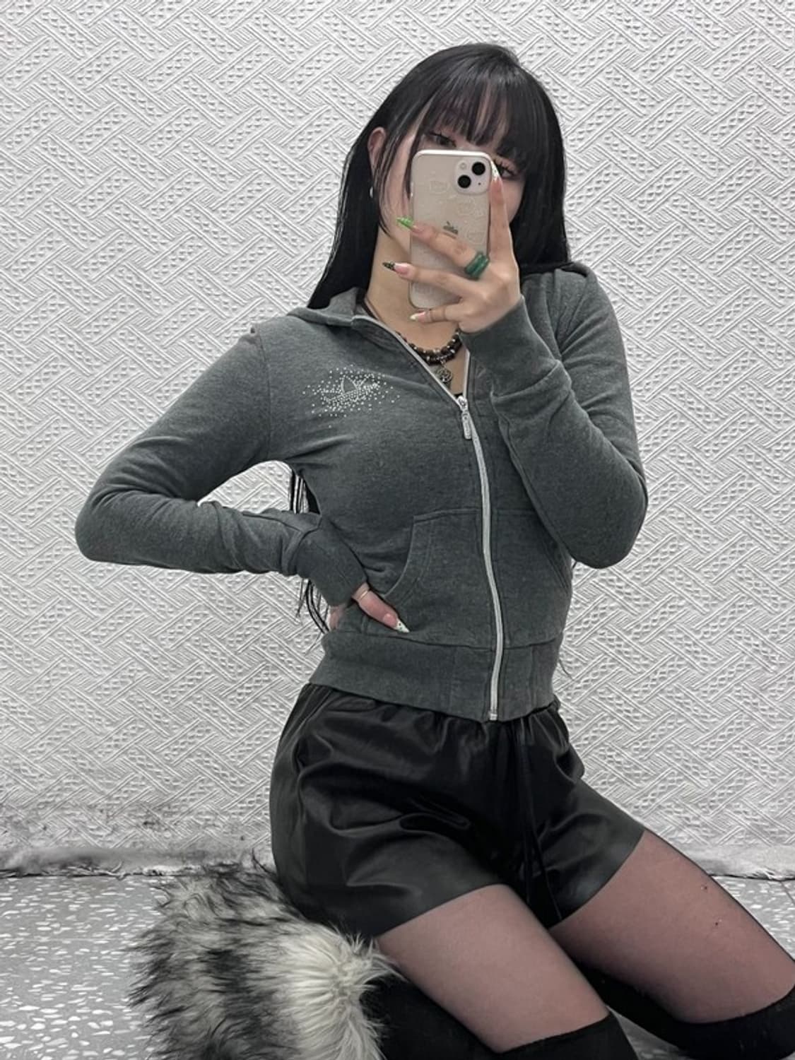 아디다스 Y2K 큐빅패치 슬림핏 약기모 후드집업 85 C09053 상품이미지1