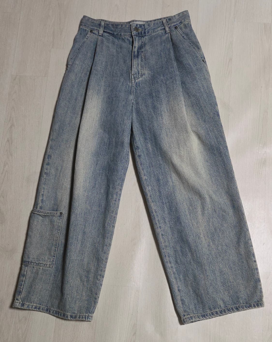 비긴202 원턱 와이드 카펜터 데님 팬츠 상품이미지1