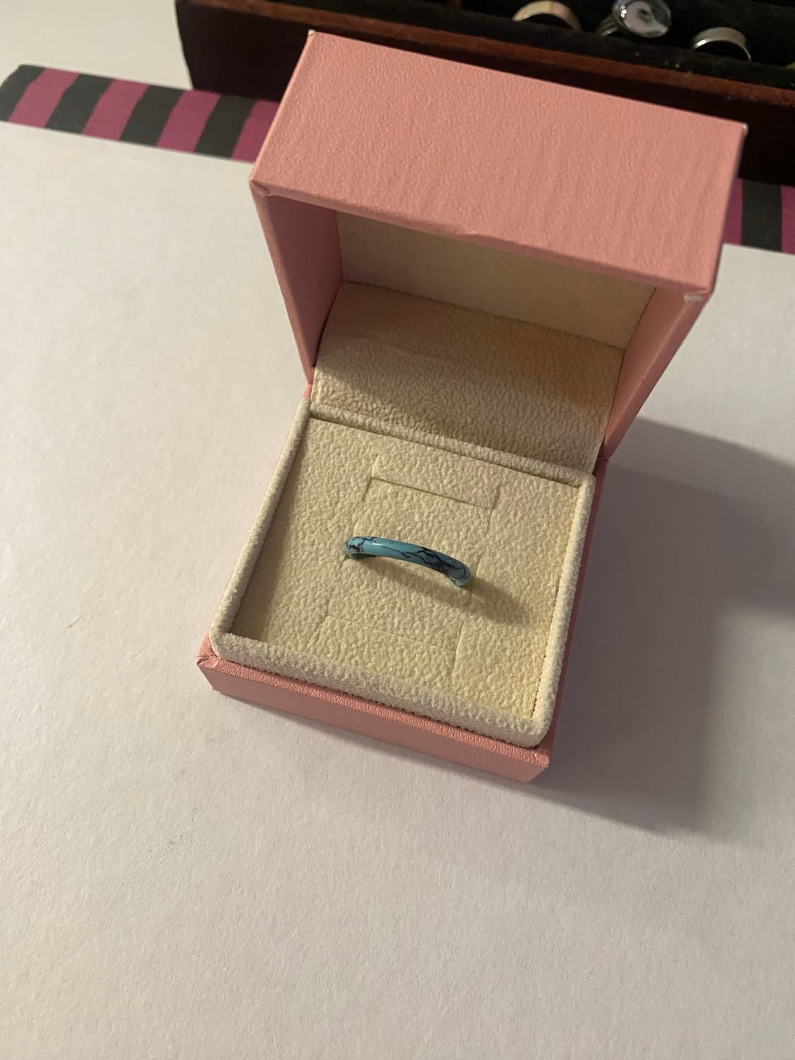 터키석블루색상 마블 반지 상품이미지2