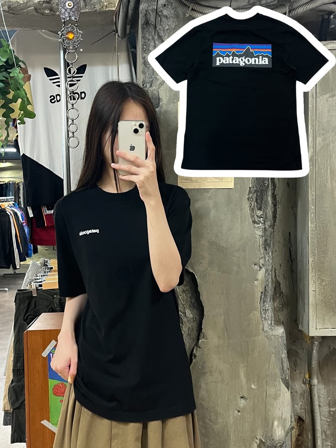 파타고니아 반팔티 블랙 M #csz584 상품이미지1
