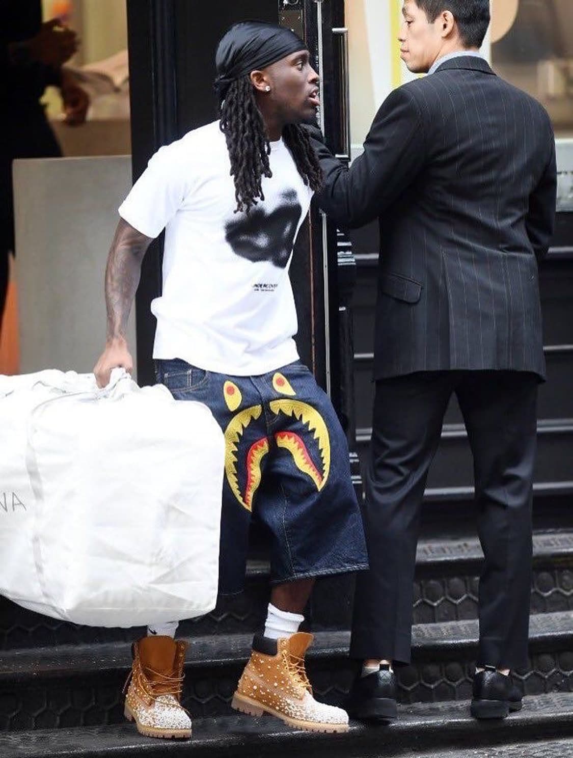 베이프 셔크데님 쇼츠 버뮤다팬츠 상품이미지1