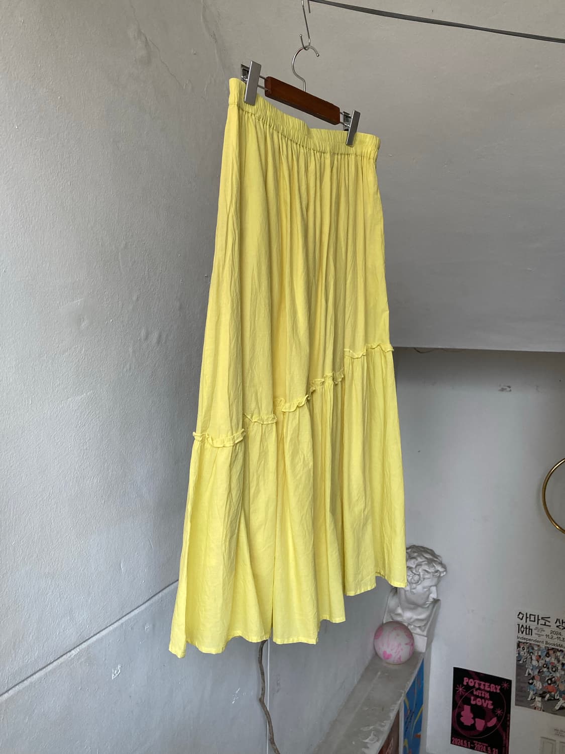 코튼 100 병아리 롱 스커트 상품이미지8