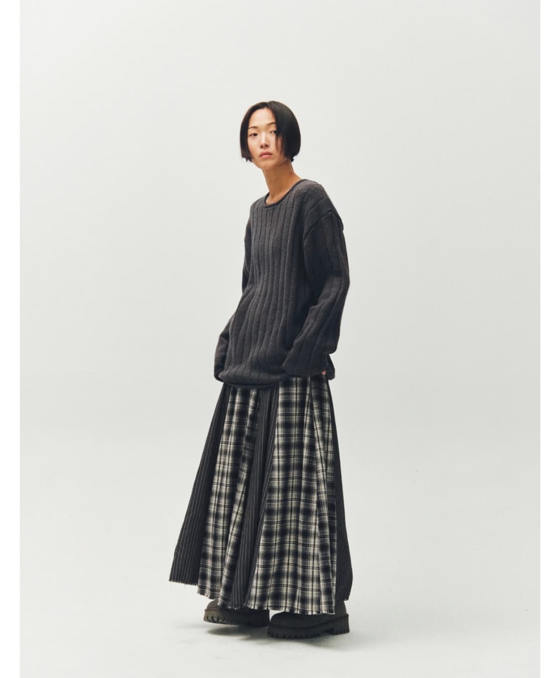 새상품) 플리즈프로젝트 니트 리브드 니트 차콜 상품이미지3