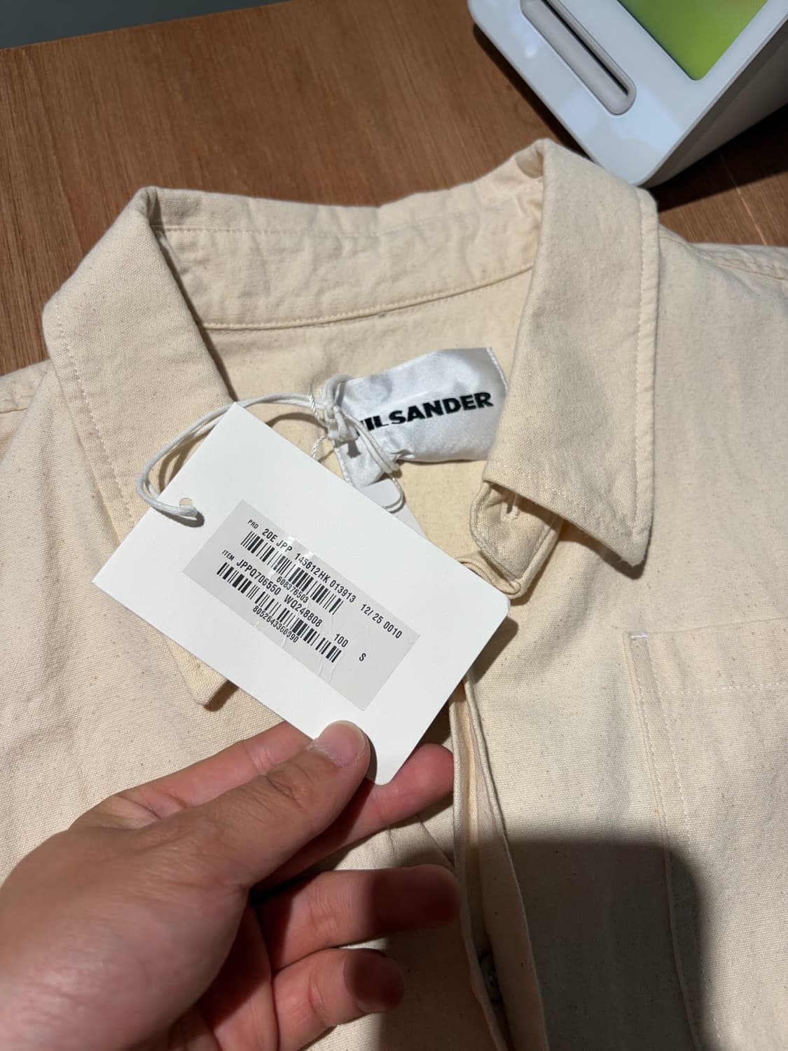 Jil Sander 미니멀 캔버스 코튼 셔츠 L 상품이미지5