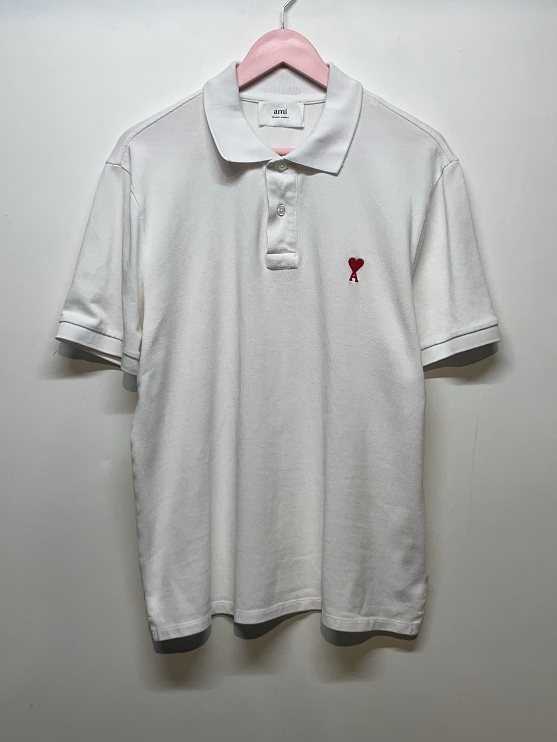 아미 스몰 하트 화이트 반팔 폴로티 상품이미지4