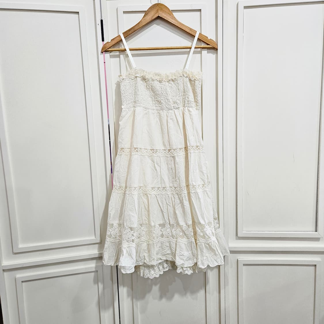 0327(LEST ROSE) 아이보리 레이스 레이어드 원피스 상품이미지1