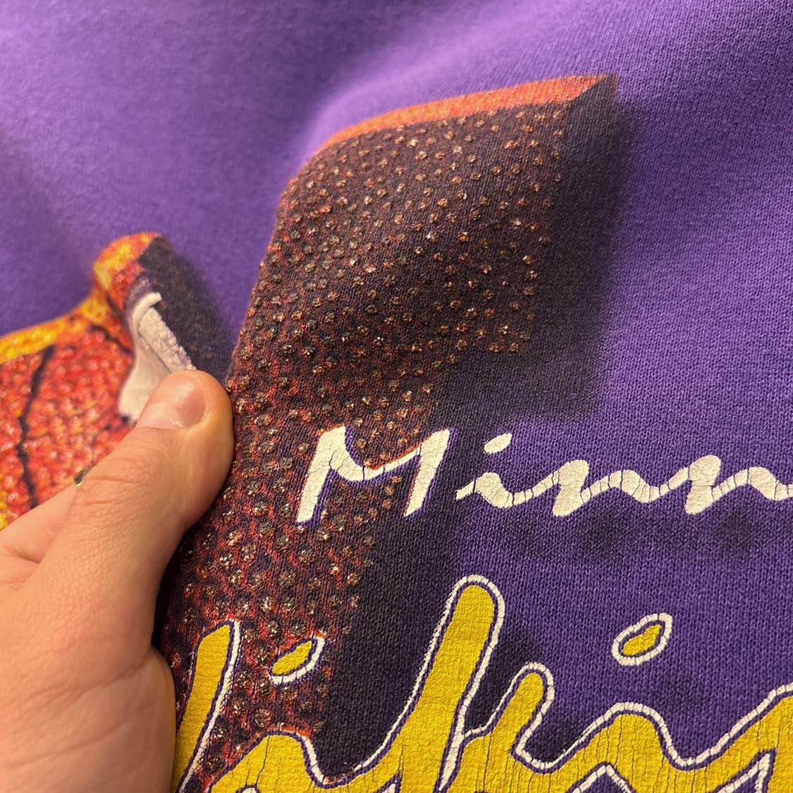 90s 리 스포츠 NFL 미네소타 바이킹스 퍼프 프린팅 스웻셔츠 N786 상품이미지6