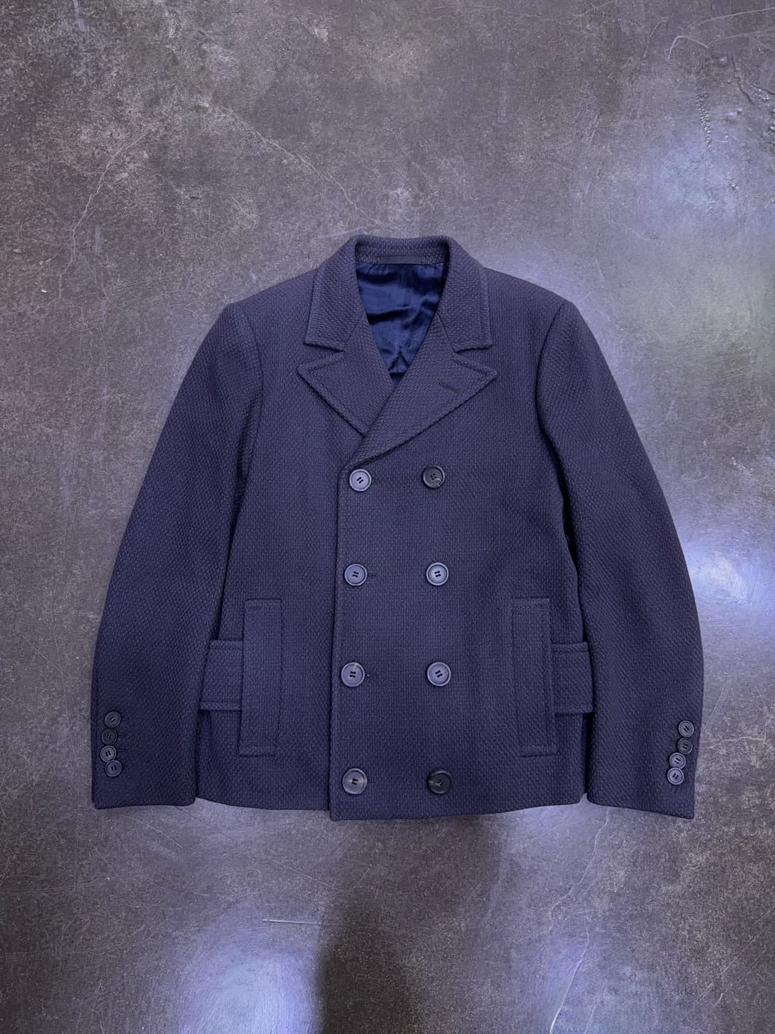 랑방 양모 숏 더블코트 피코트 라인 비스코스 그레이 46 상품이미지1