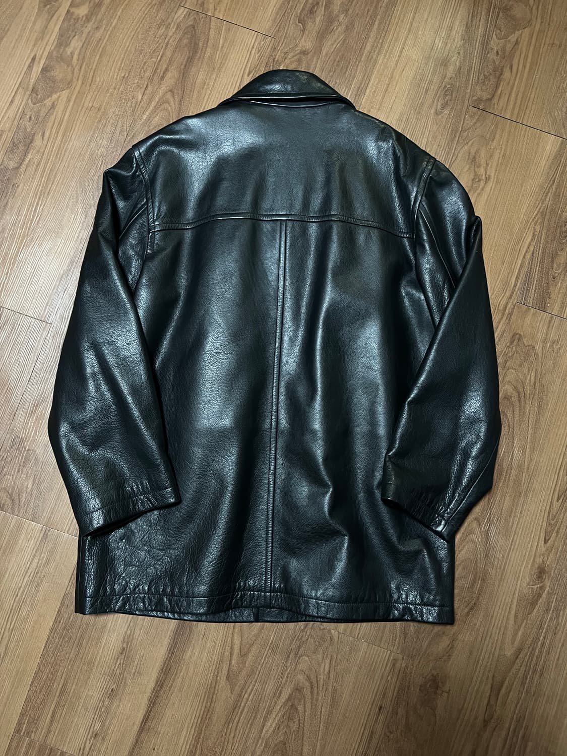 90s-00 J.CREW Leather Car Coat 상품이미지3