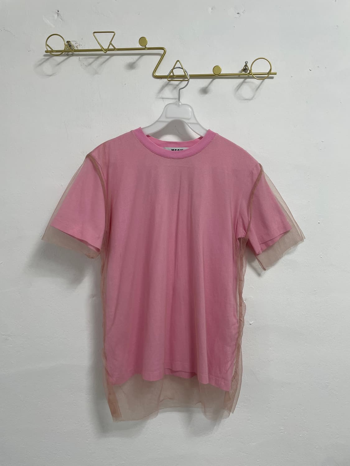 MSGM 핑크 레이어드 반팔 티셔츠 상품이미지1
