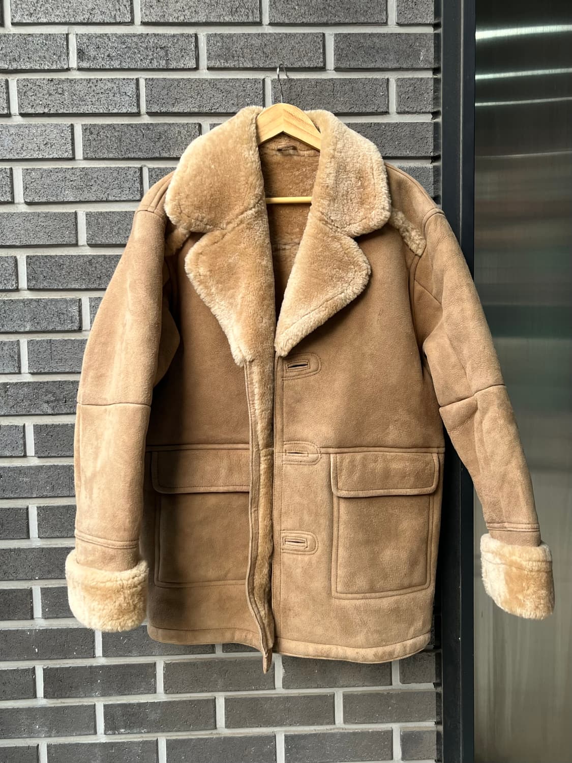 90s 램스킨 양가죽 스웨이드 시어링 자켓 상품이미지5