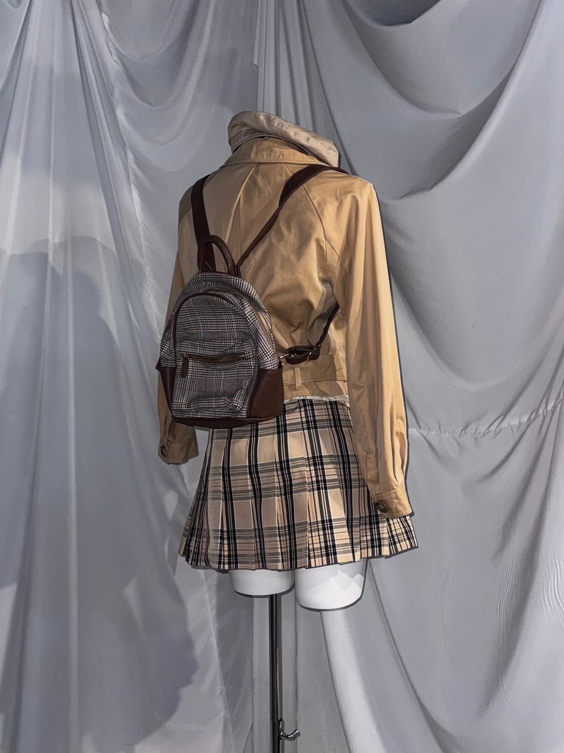 나나미깔 데일리 니혼진 체크 브라운 코디세트  상품이미지7