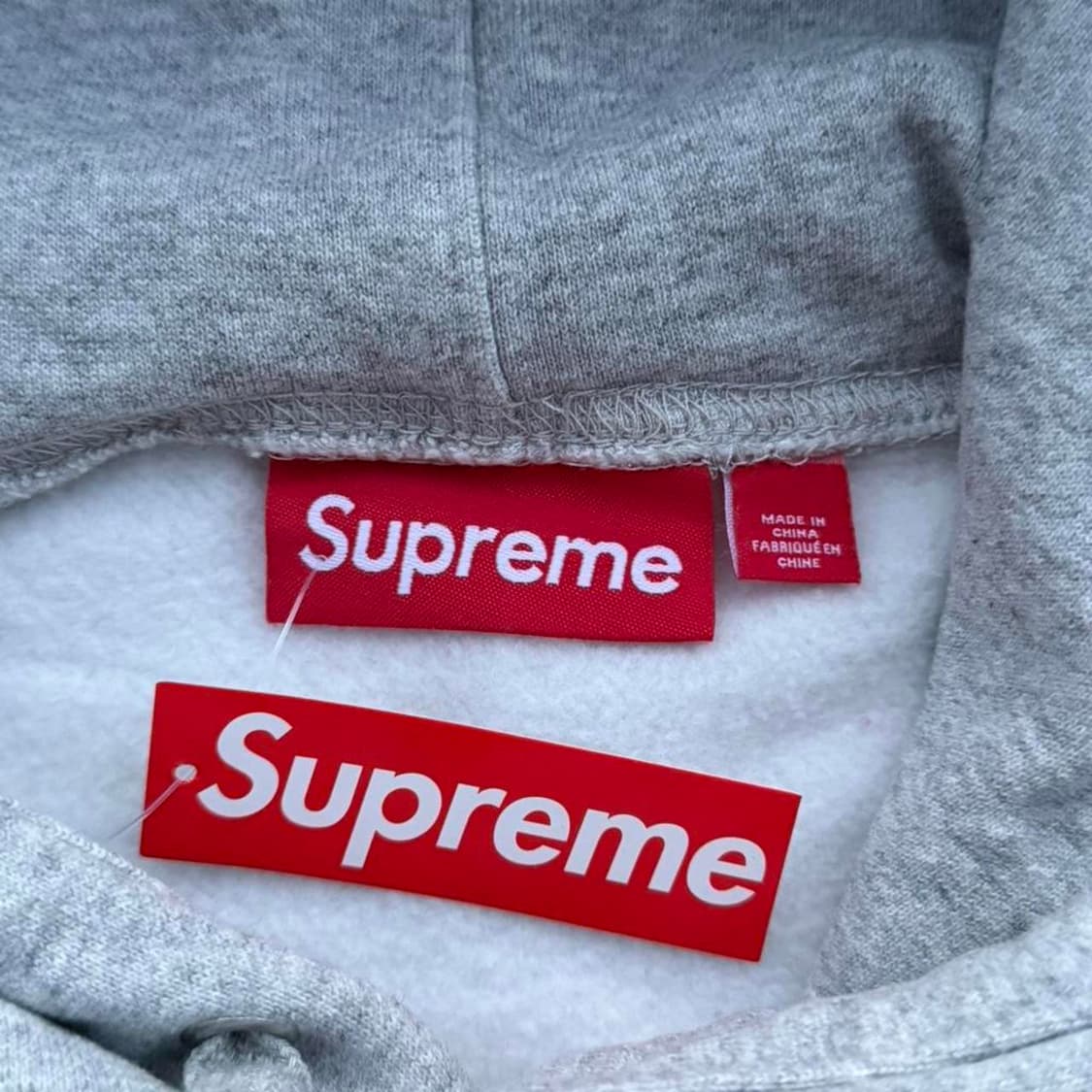 (매장 구매)슈프림 콘트라스트 컷아웃 후드티 스웨트셔츠 헤더 그레이 상품이미지4