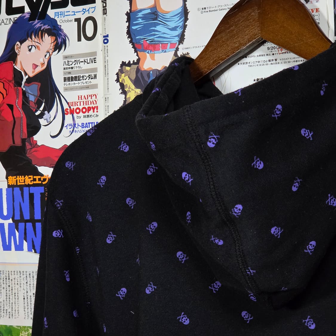 JPN 퍼플 스컬 해골 패턴 후드집업 상품이미지6