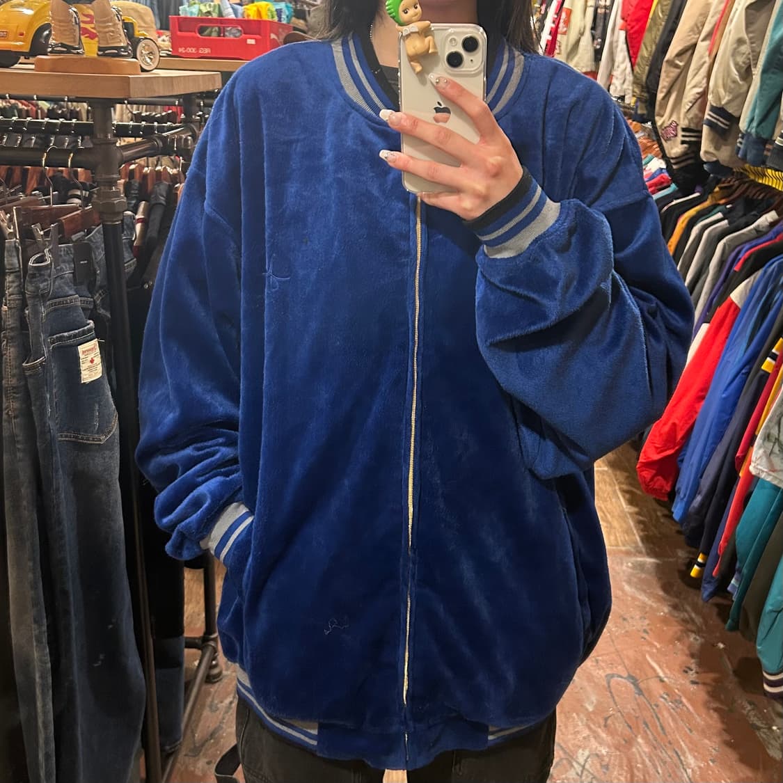 [HI]  VTG 벨벳 져지 블루 상품이미지2