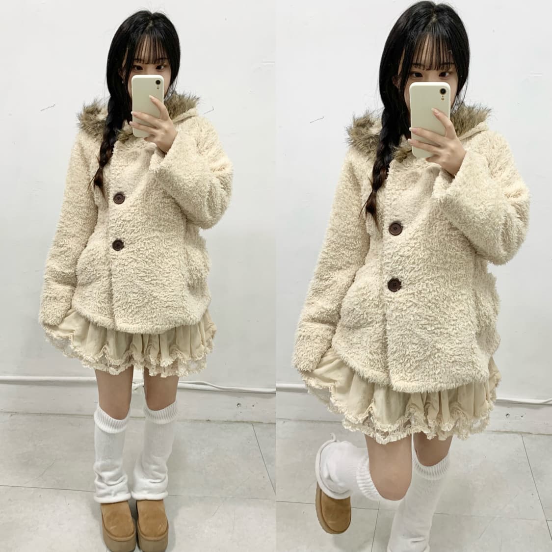 [SENA PARMO] 라떼갸루 폭닥 퍼 후드 상품이미지1