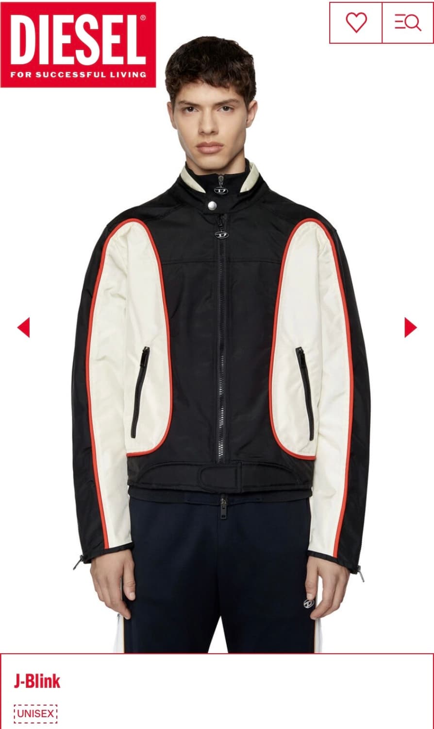 디젤 / 제이 블링크 바이커 자켓 / 검흰빨 / 사이즈 M 상품이미지3