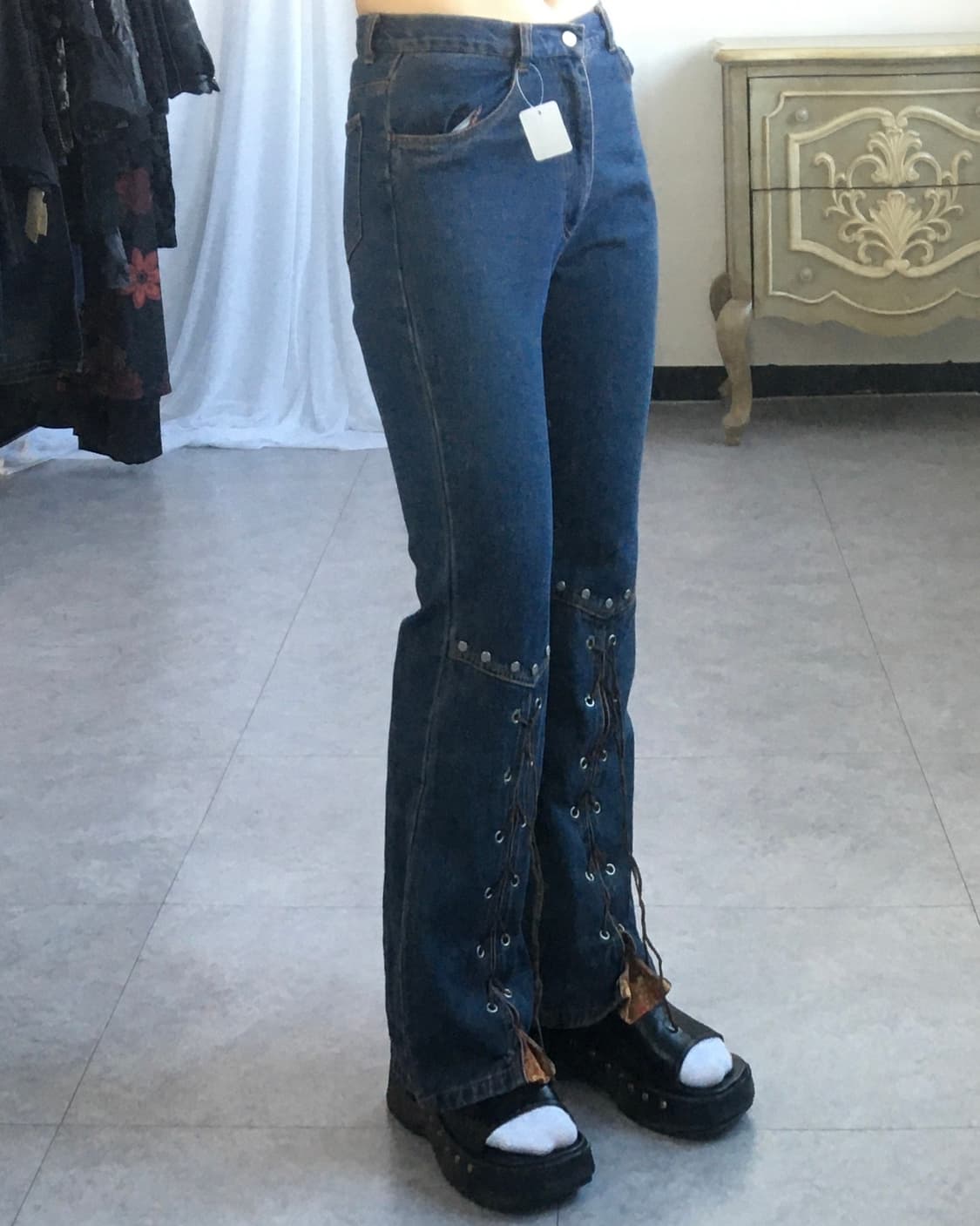 Lace up point denim pants 상품이미지5
