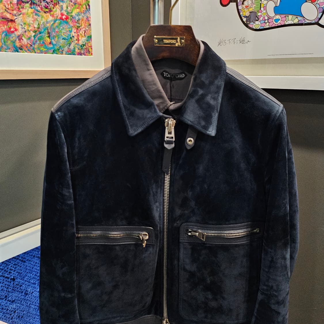 톰포드 풀 그레인 레더트림 스웨이드 신상 트러커자켓 상품이미지4
