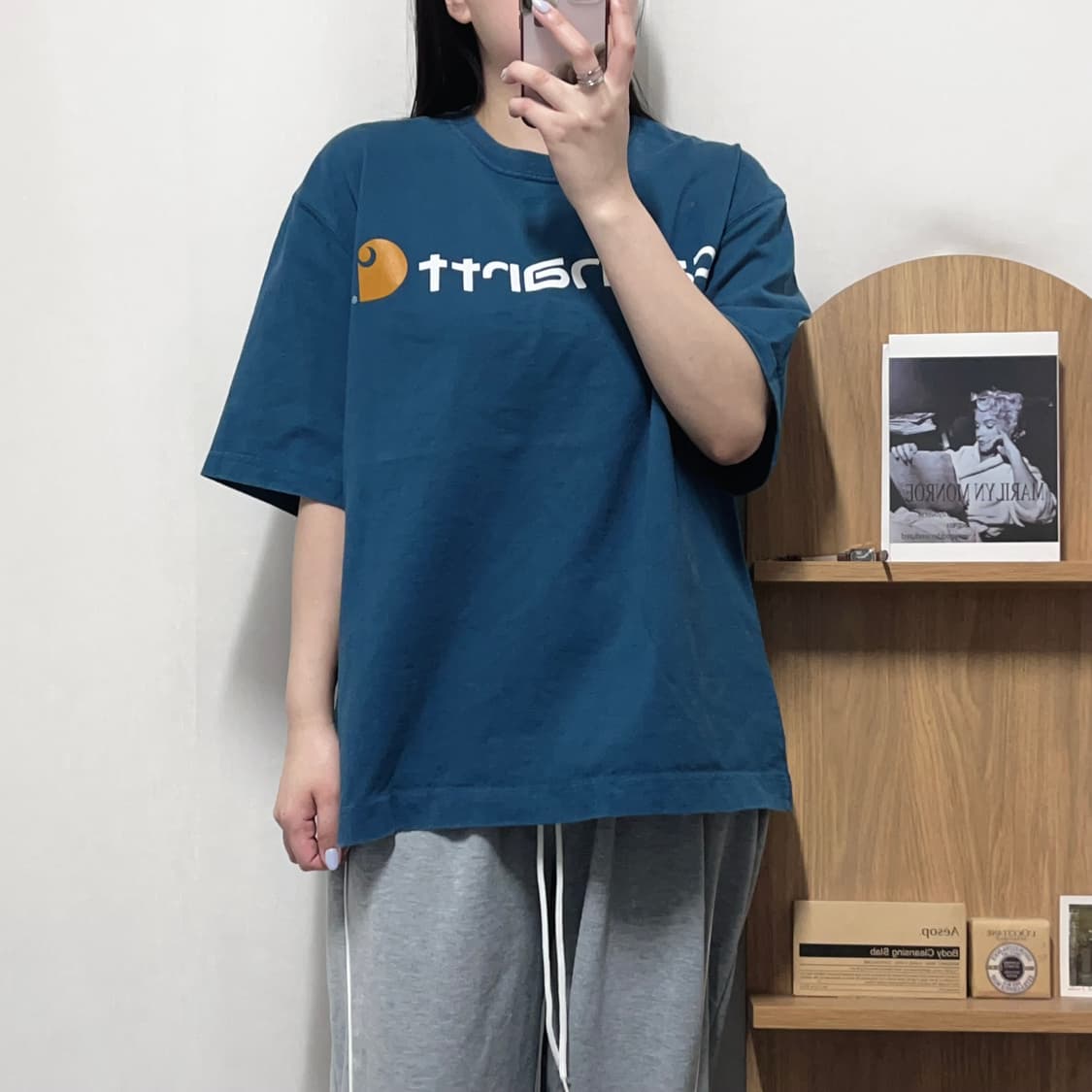 [정품] 칼하트 청록 빅로고 반팔티 [ 오리지널L ] 상품이미지2