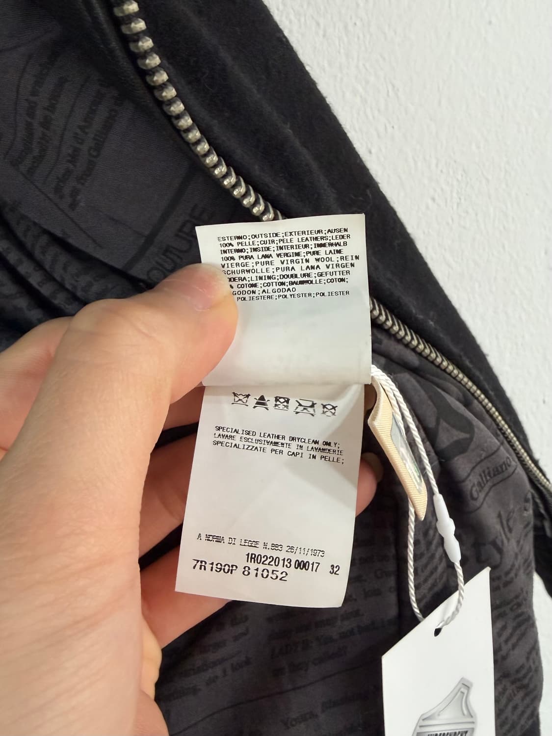 존 갈리아노 울+레더 라이더 자켓 상품이미지6