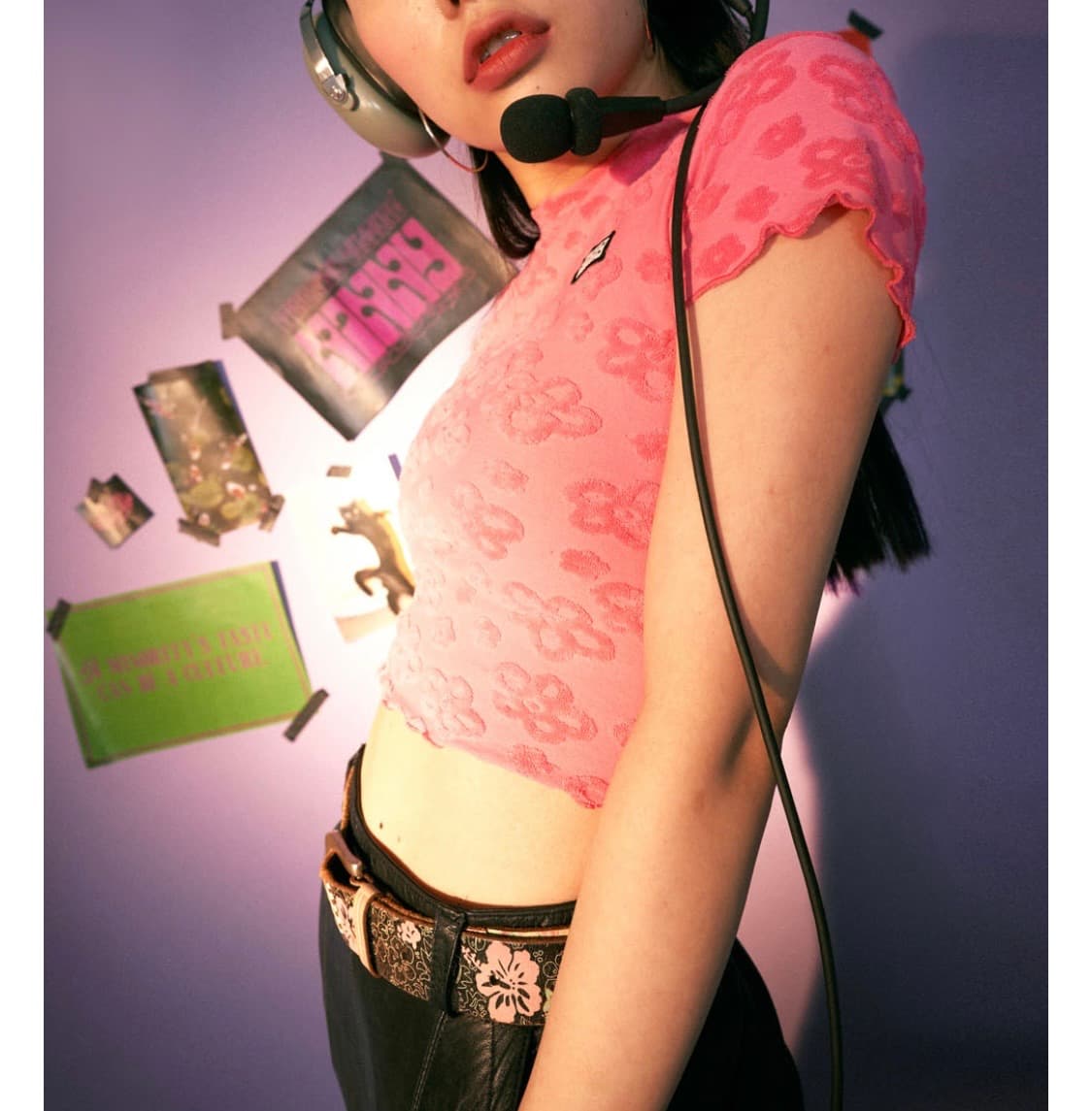 시티브리즈 니니 데이지 크롭탑 핫핑크 상품이미지2