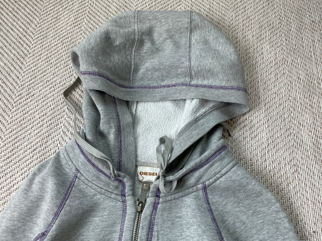 디젤 퍼플 스티치 스터드 후드집업  J03805 상품이미지4