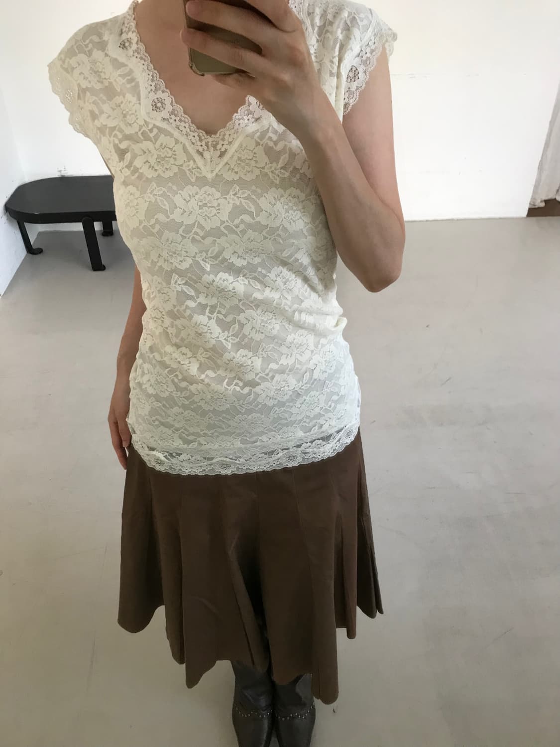 vintage ivory lace sleeveless 상품이미지2