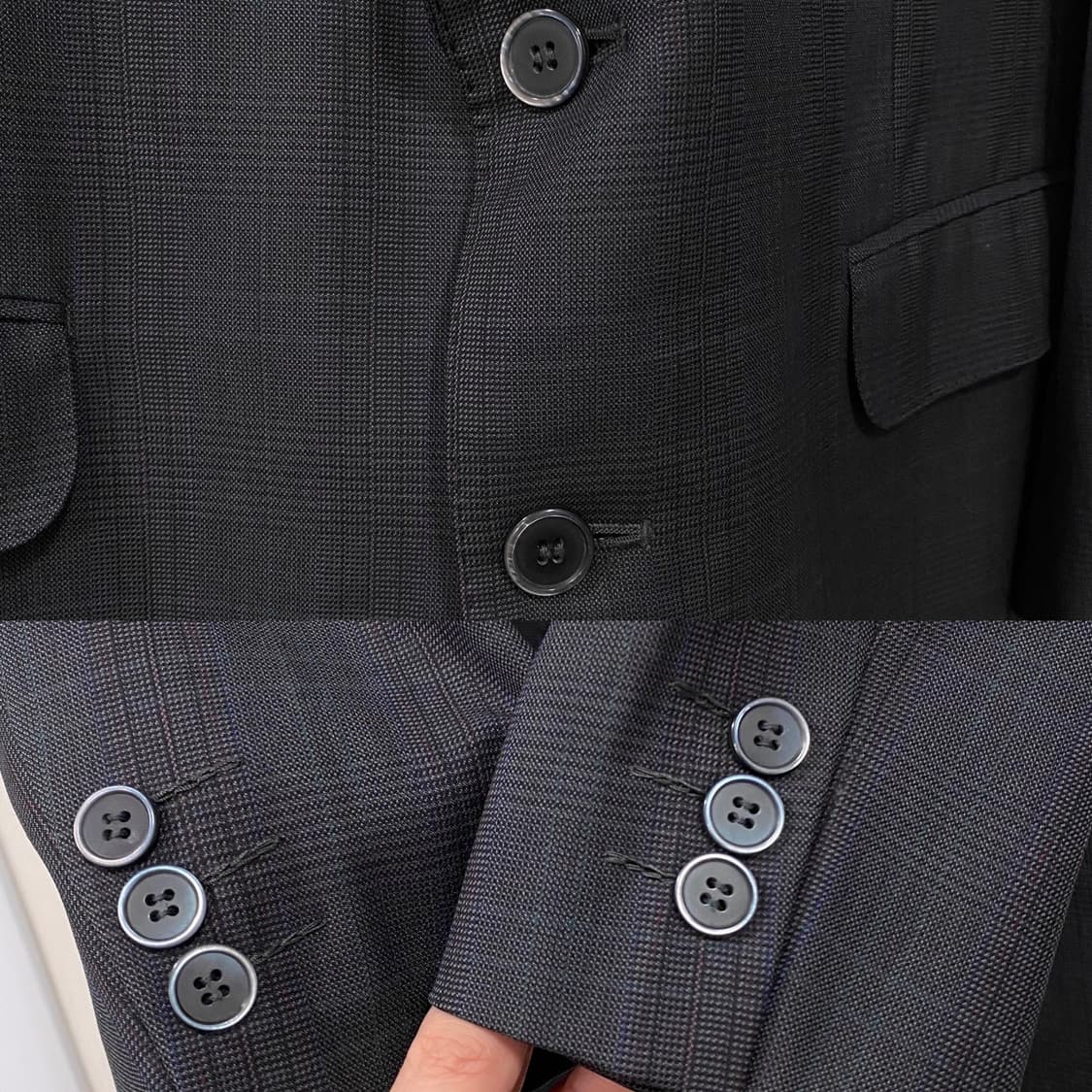 입생로랑 울 체크 싱글 블레이저 상품이미지5